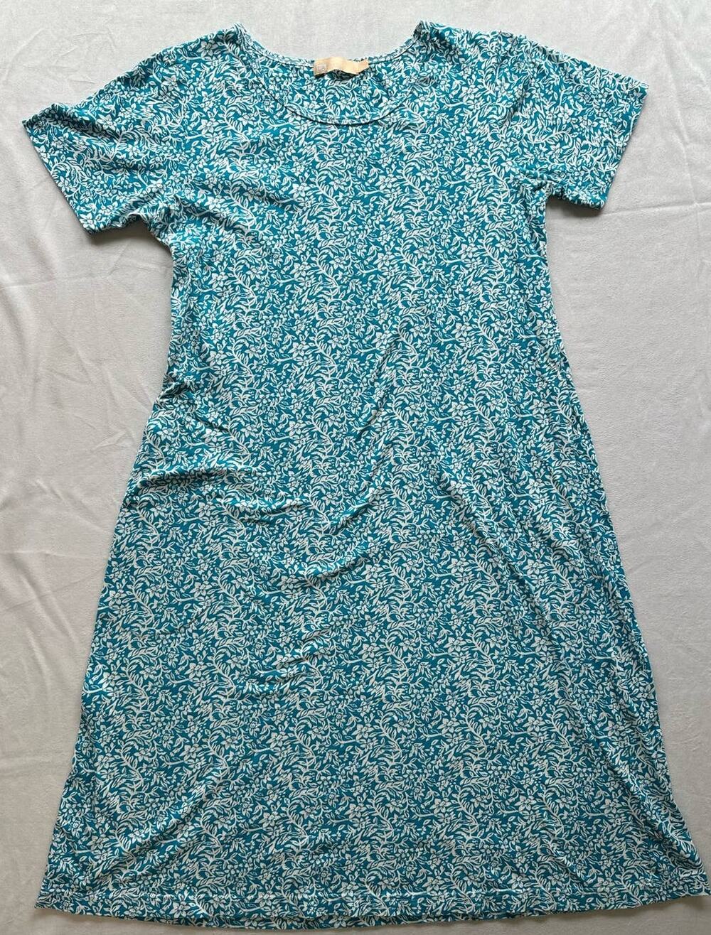 La Cera Blue Tunic Short Sleeve Dress Size Small